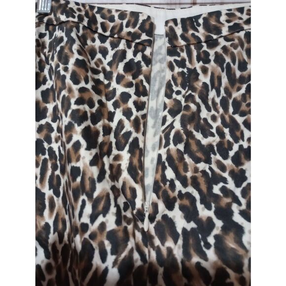 J Crew Pencil Skirt Ladies 10 Leopard Print Brown Black - Picture 3 of 6